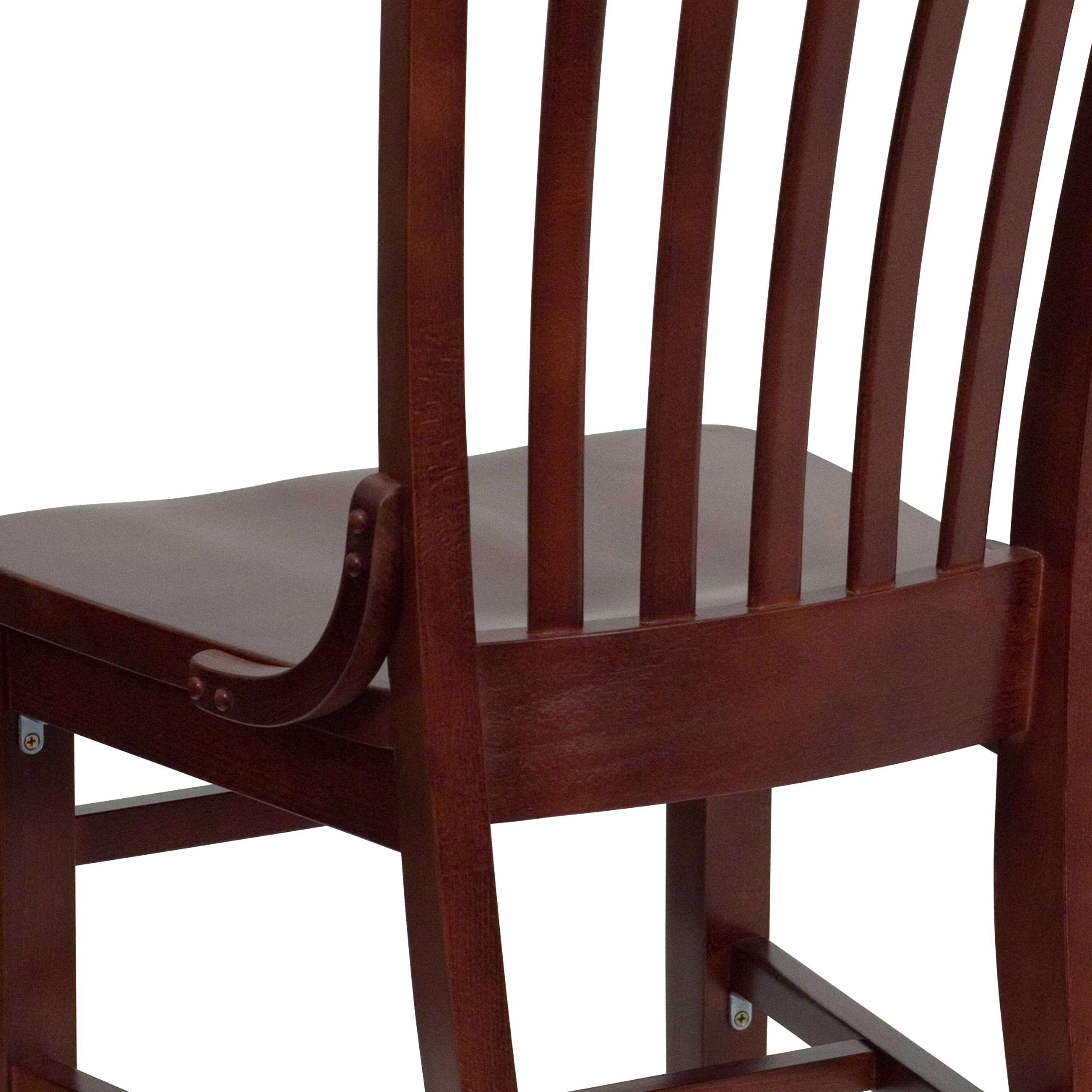 Alt View 8. Emma + Oliver - School House Back Wooden Restaurant Dining Chair - Mahogany.