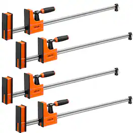 VEVOR - Bar Clamps for Woodworking, 4-Pack, 36" Opening F Clamps, 1500 lbs Load Limit, Clamp/Spreader 2 Modes, Soft Rubber Pads - Orange;Black