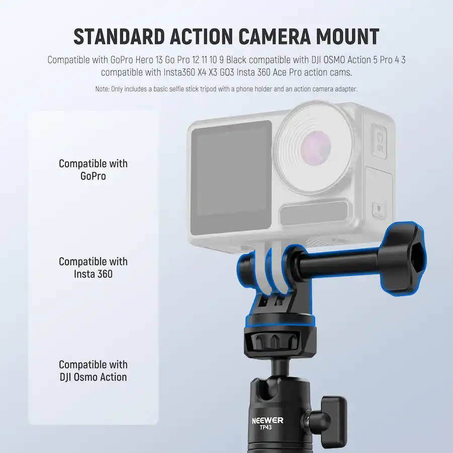 Neewer Mini Desk Tripod & Selfie Stick Portable Stand with Ball Head ...
