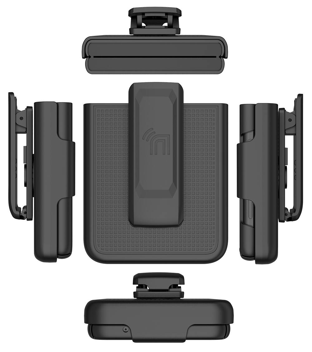 Alt View 9. Nakedcellphone - Slim Case and Belt Clip Holster Combo for Samsung Galaxy Z Flip 3 Phone (SM-F711, 2021) - Autumn Camo (Black).