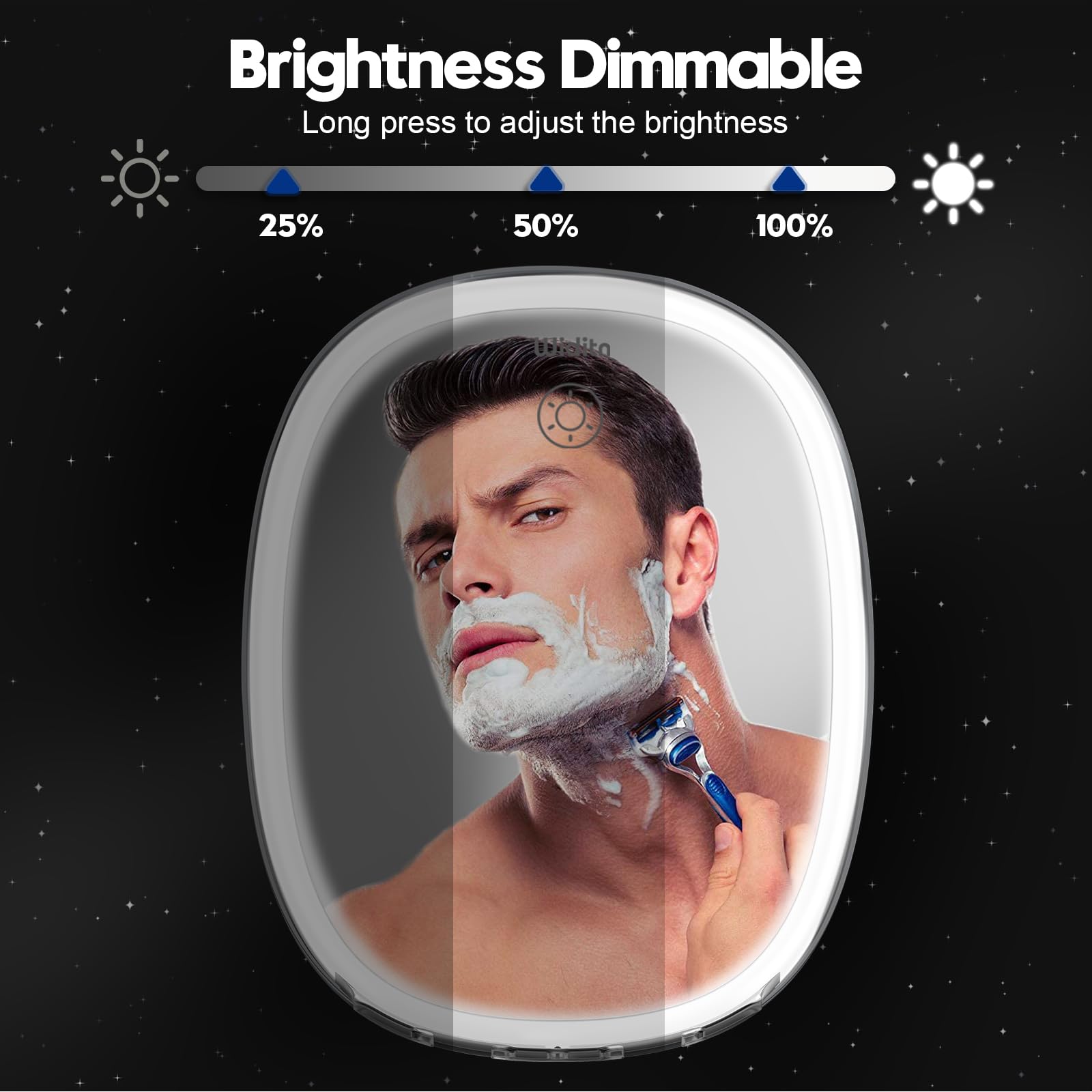 Brightness Dimmable  
Long press to adjust the brightness  
25% 50% 100%