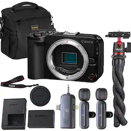 Bundle - Canon - EOS R50 V Mirrorless Camera Body | 4K Video, Dual Pixel AF, Flip Screen | Vlogging Kit w/ Wireless Lavalier