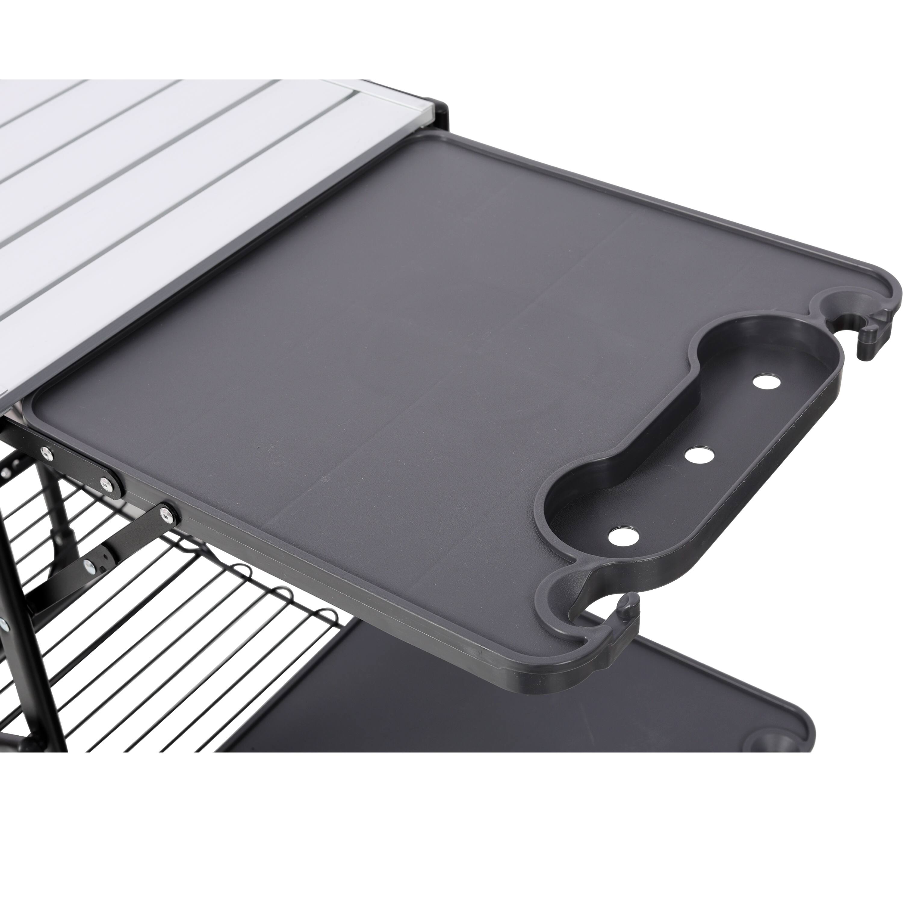 Alt View 4. Loheer - Loheer Camping Kitchen Table Outdoor Cooking Station with Storage - Black.