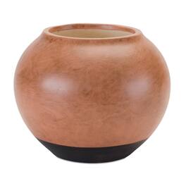 BreeBe - Two Tone Ceramic Vase 8.75"D - Brown