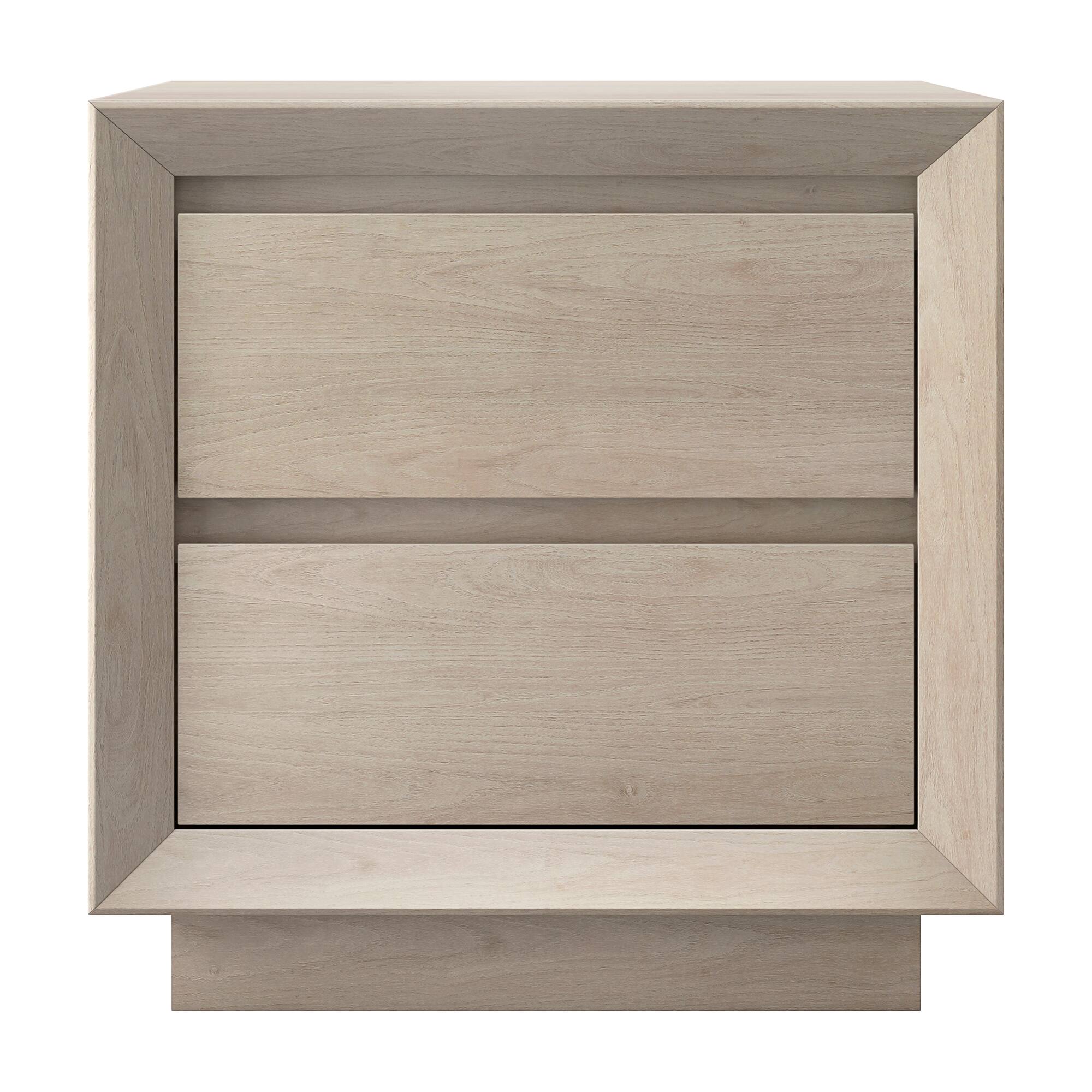 Angle. Hudson&Canal - Emmett 24" Wide Rectangular Nightstand in Alder White - White.