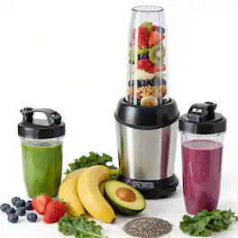 Sweet - 800W Smoothie Blender for Kitchen, Blenders for Smoothies with 3 Travel Cups, Portable Blender for Shakes, Ice Crushing - Black