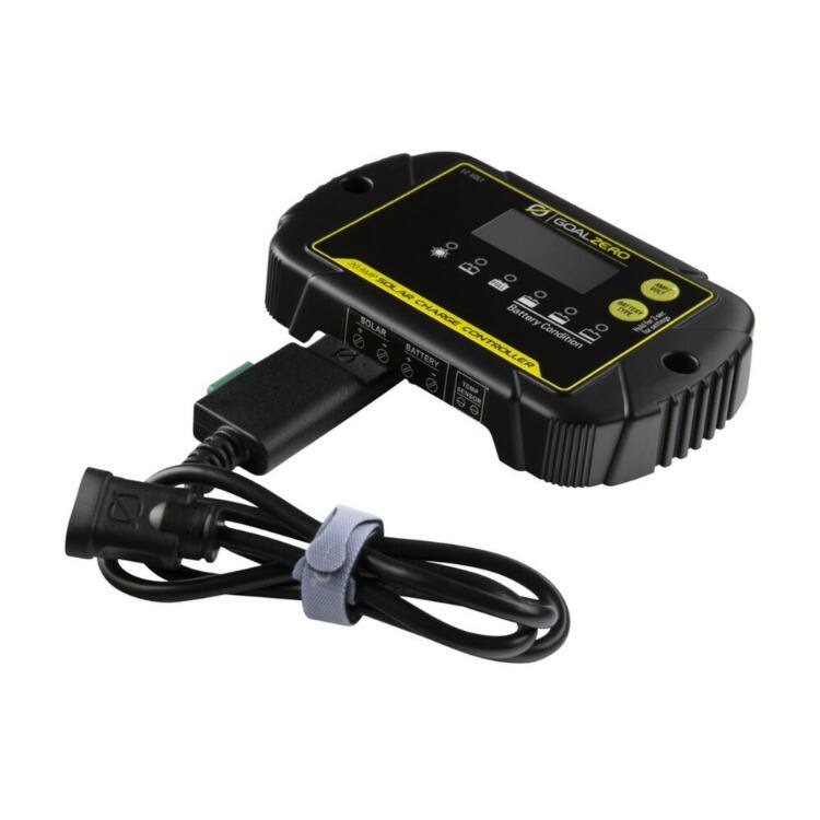 GOALZERO GOAL ZERO a O CAPSOLAR SOLAR SN AY mk7 CHARGE Battery NFTERY SOLAR Do O eb CONTROLLER Condition BATTERY TEMP RENBOR