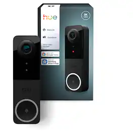 Philips - Hue Secure Video Doorbell Camera - Black