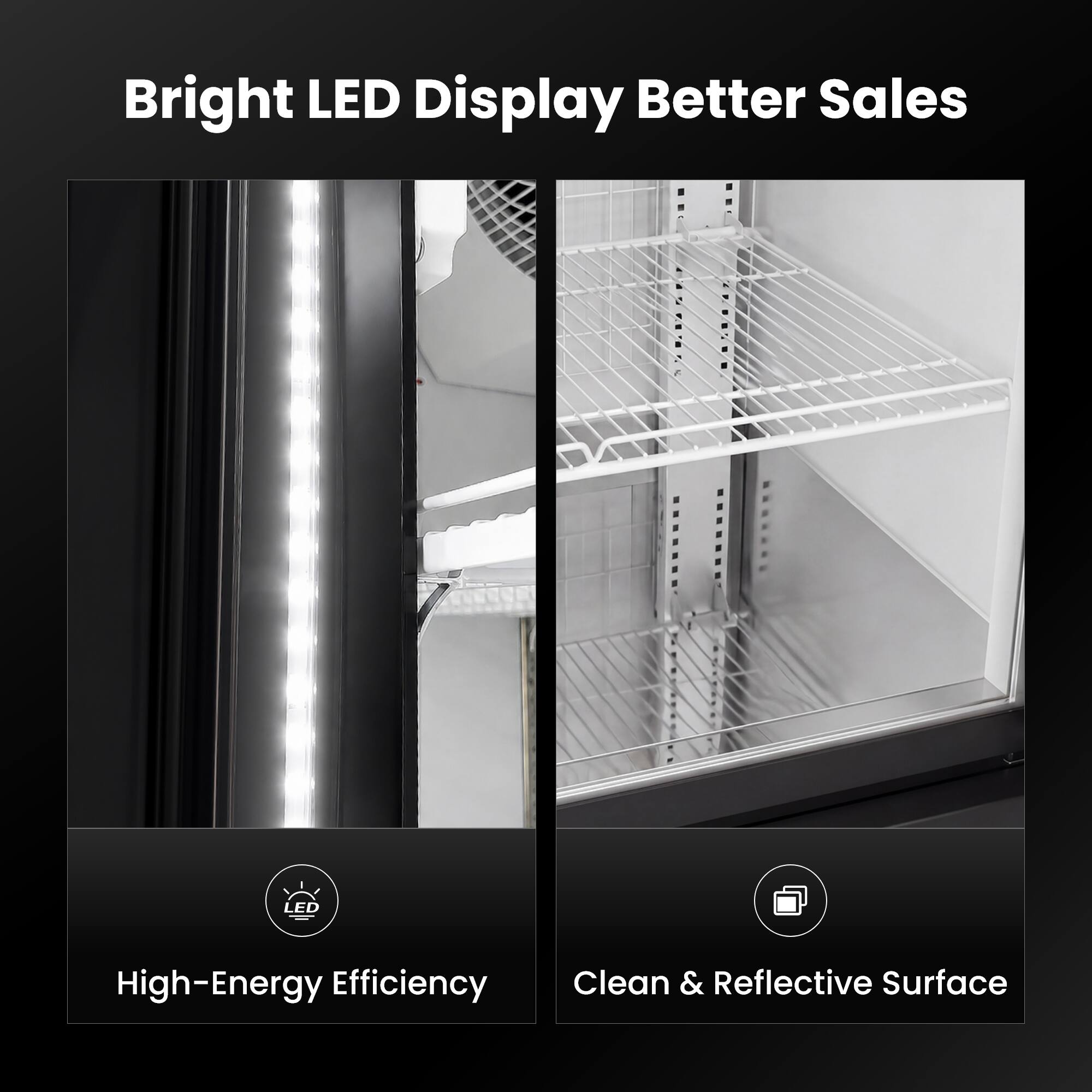 Bright LED Display Better Sales

LED
High-Energy Efficiency
Clean & Reflective Surface