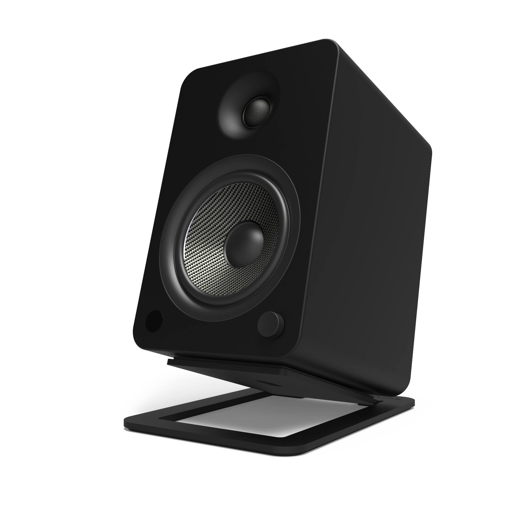 Alt View 5. Kanto - Angled Desktop Speaker Stands for Large Speakers, Pair - Black.