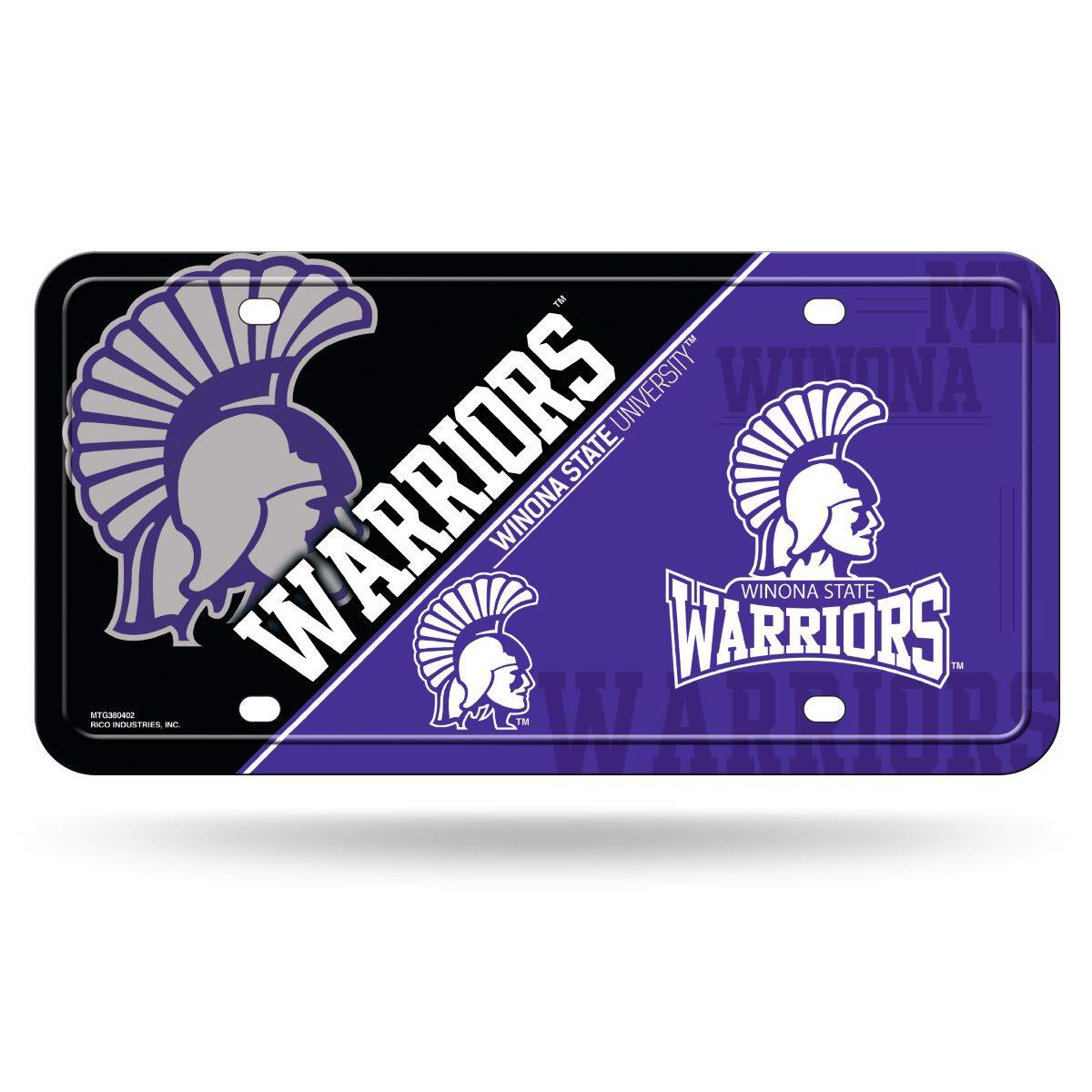 Winona State Warriors 12x6 Metal License Plate Auto Tag