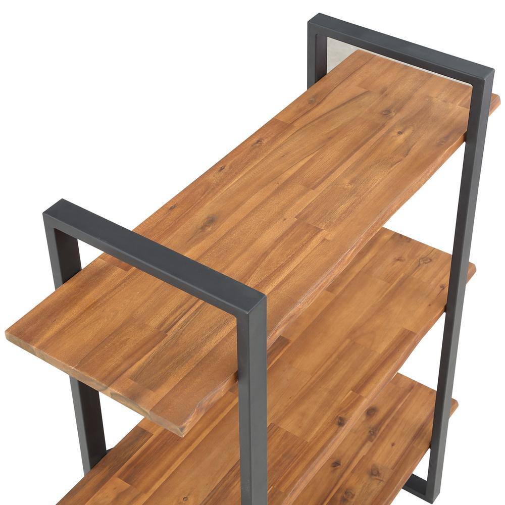 Alt View 1. Northbeam - Concord Live Edge 3-Tier Shelf - Brown Black.
