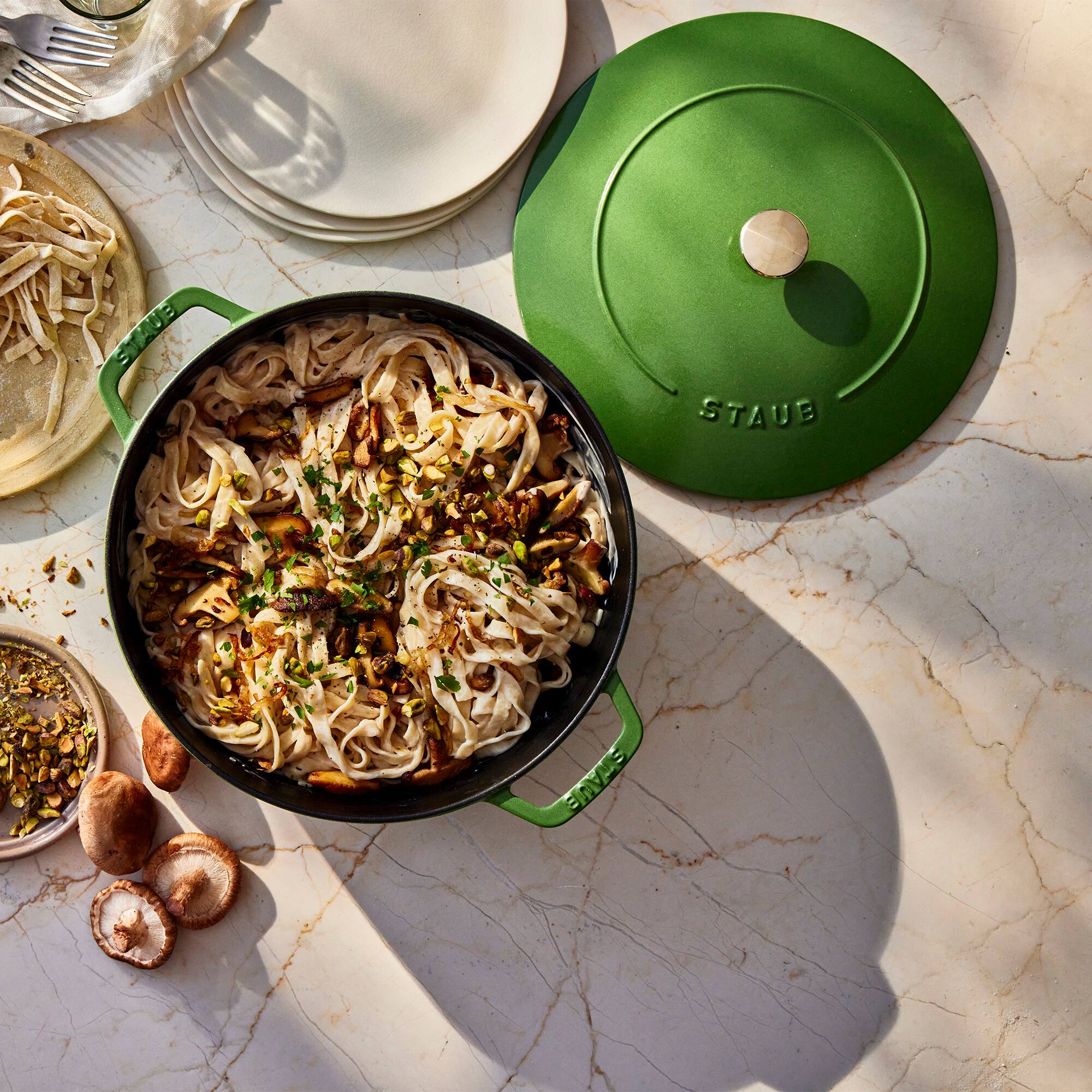 Alt View 2. Staub - Staub Cast Iron 5-qt Essential French Oven - Pistachio - Pistachio.