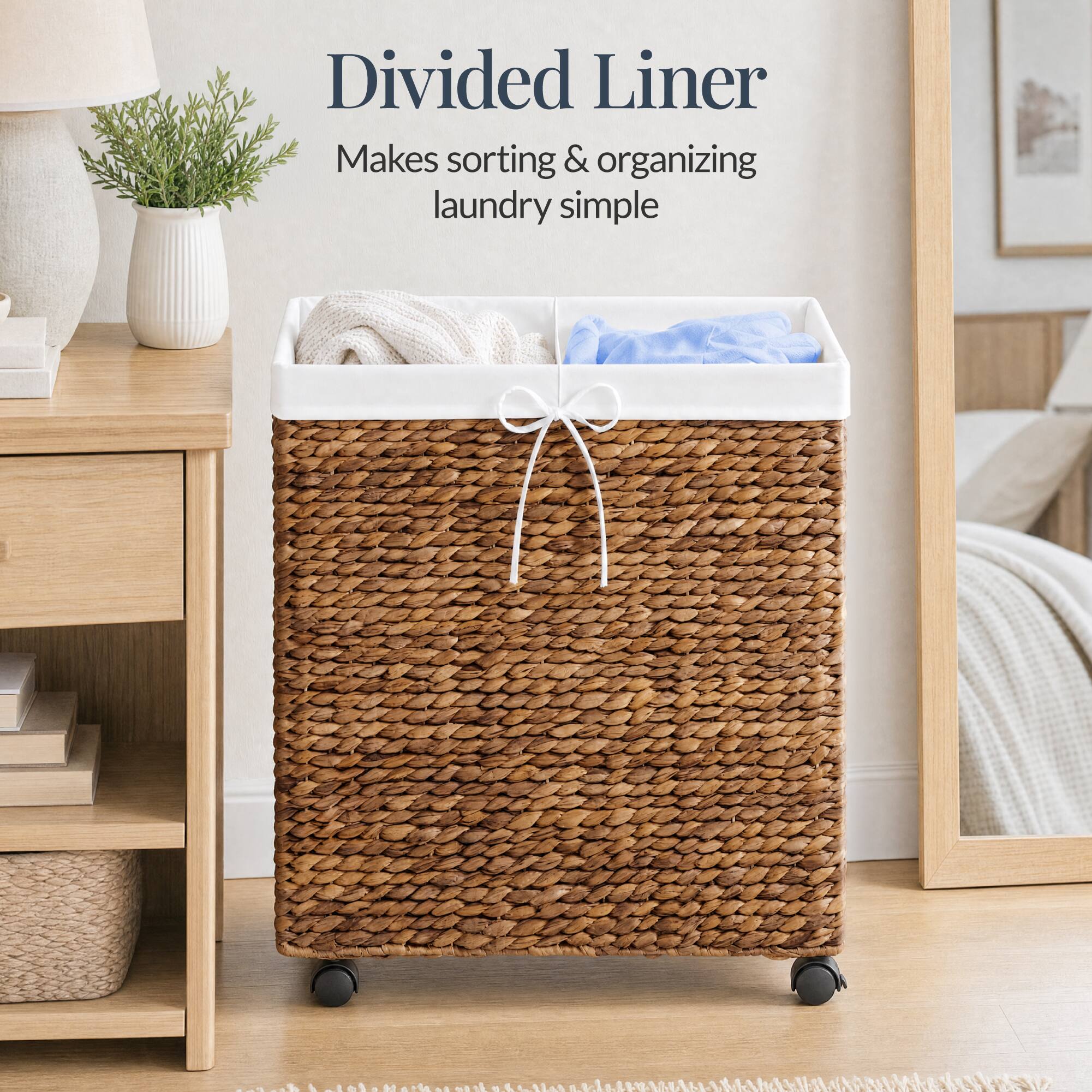Divided Liner  
Makes sorting & organizing laundry simple