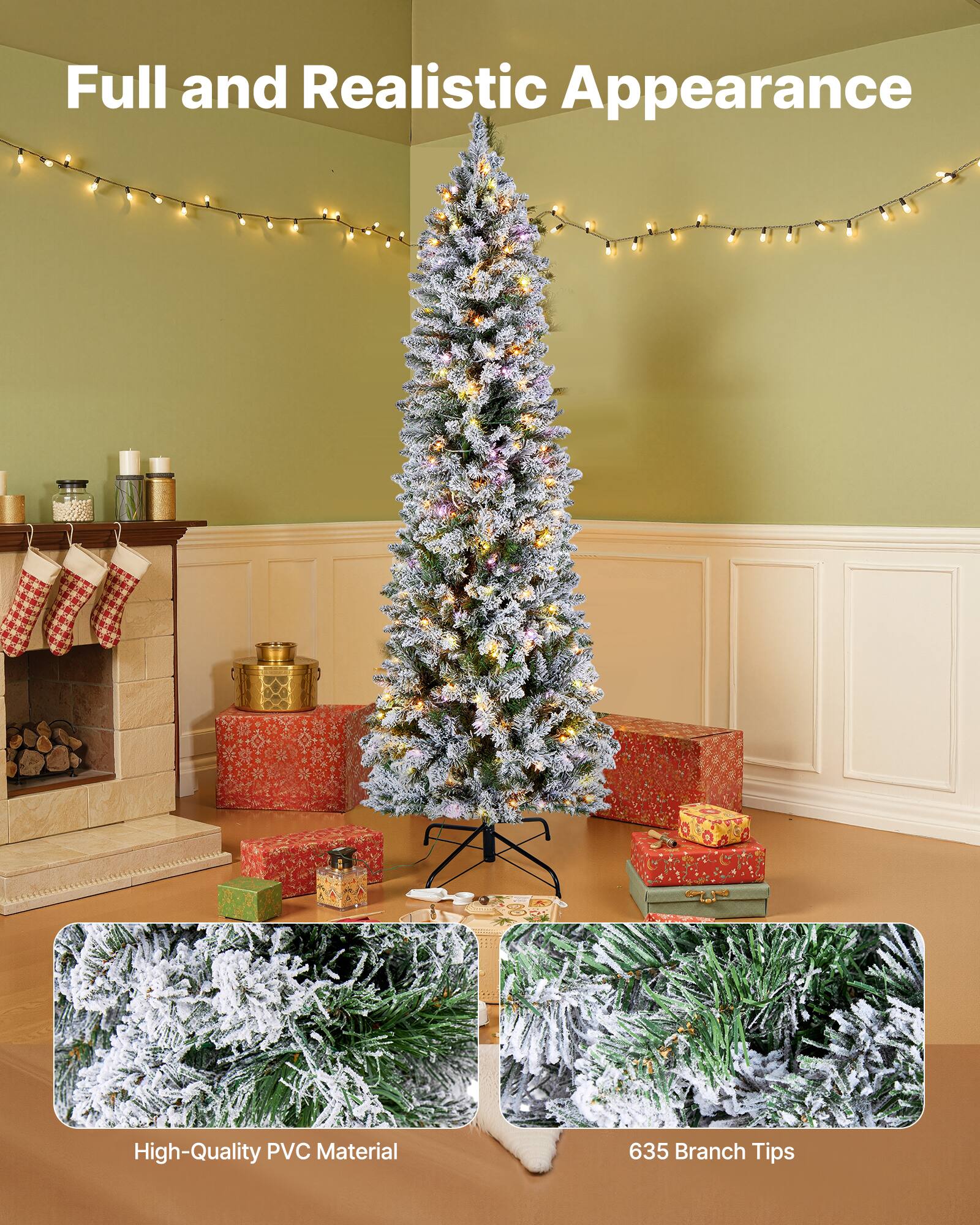 Full and Realistic Appearance

High-Quality PVC Material

635 Branch Tips