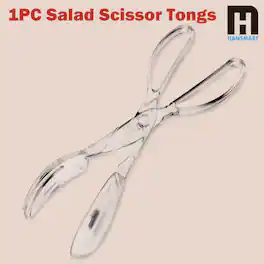 Hansmart - Salad Tong Food Clip Compact Kitchen Barbecue Serving Tong Bread Steak Meat Picker - Transparent