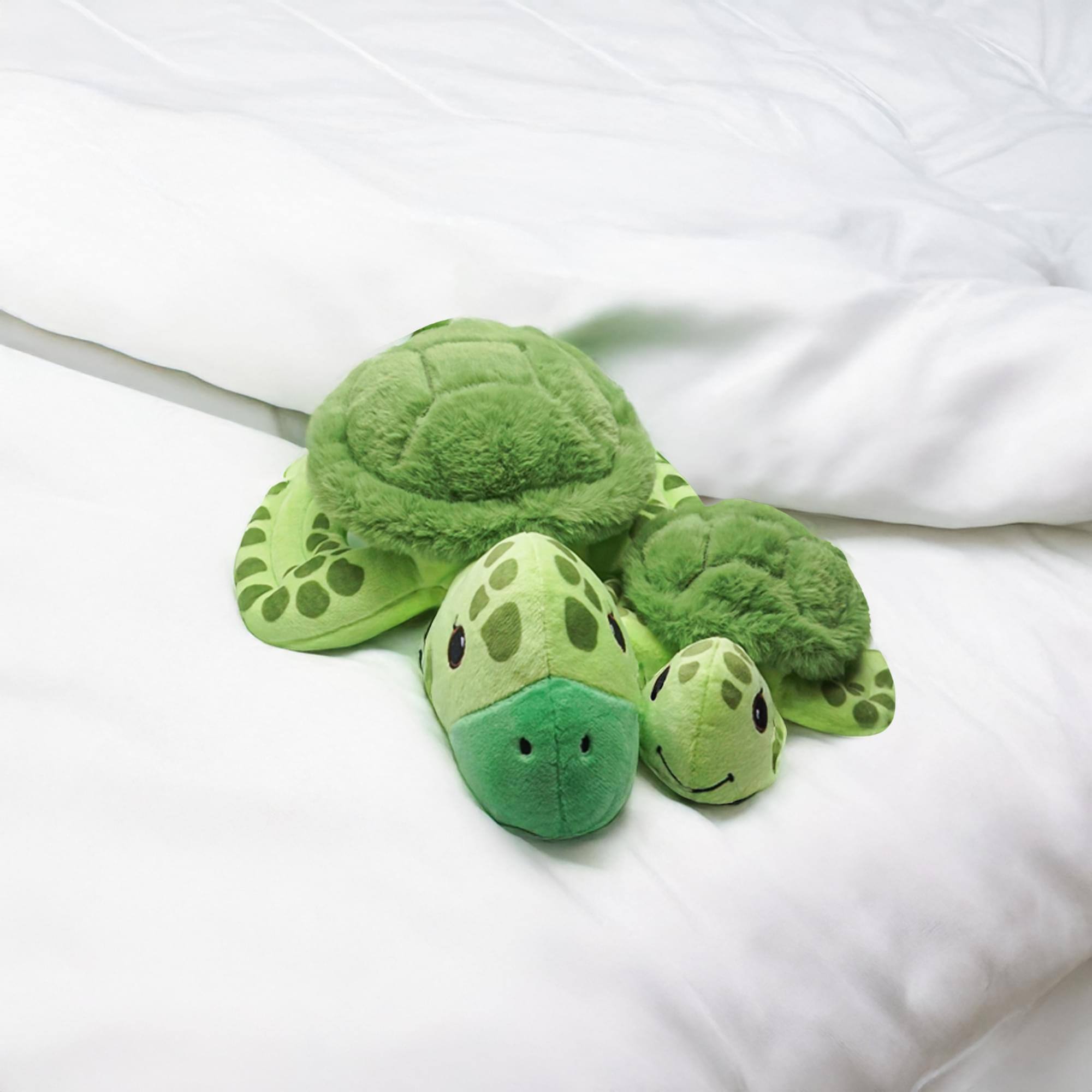 Alt View 2. TriAction Toys - Snooze Monsters Interactive Bedtime Plush Set | Turtle With Baby - Green.