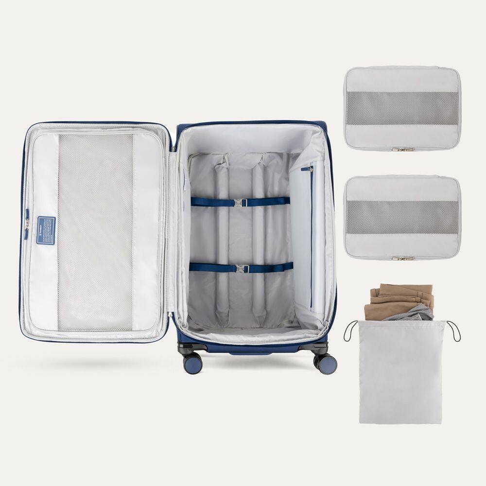 Alt View 3. Travelpro - Travelpro Versapack + Lightweight Softside Expandable 29" Checked Spinner - Estate Blue.