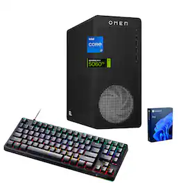 HP - Omen 16L Gaming DT - Intel Core i7-14700F - NVIDIA GeForce RTX 5060 Ti - 64GB RAM - 1TB SSD - Thunderobot RGB Keyboard - Black