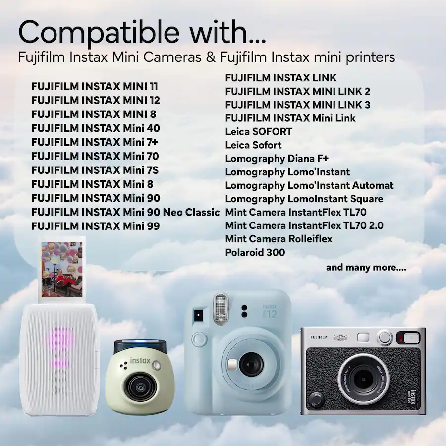 Ivgen Mini Fujifilm Instax Mini Instant Camera Film (80 Exposure) + Cleaning Cloth ...