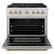 Angle. ZLINE - 36 in. Wide 6 Burner Autograph 5.2 Cu. Ft. Freestanding Paramount Gas Range with Polished Gold Helix Handle - Stainless Steel.