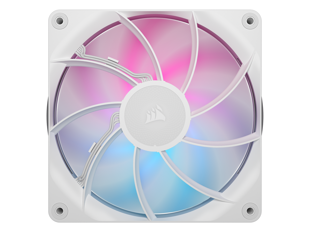 Alt View 5. CORSAIR - CORSAIR iCUE LINK RX140 MAX RGB 140mm PWM Fans - Starter Kit – White – 30mm – Up to 1600 RPM – iCUE Hub - White.