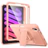 DTTO - Shockproof Case for iPad mini 7 (A17 Pro) 2024 / iPad mini 6 2021 8.3 Inch, Built-in Screen Protector and Pencil Holder - Pink