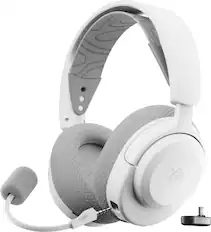 Front. SteelSeries - Arctis Nova 3P Wireless Over-the-Ear Gaming Headset with 2.4Ghz/Bluetooth for PlayStation, PC, and Switch - White.