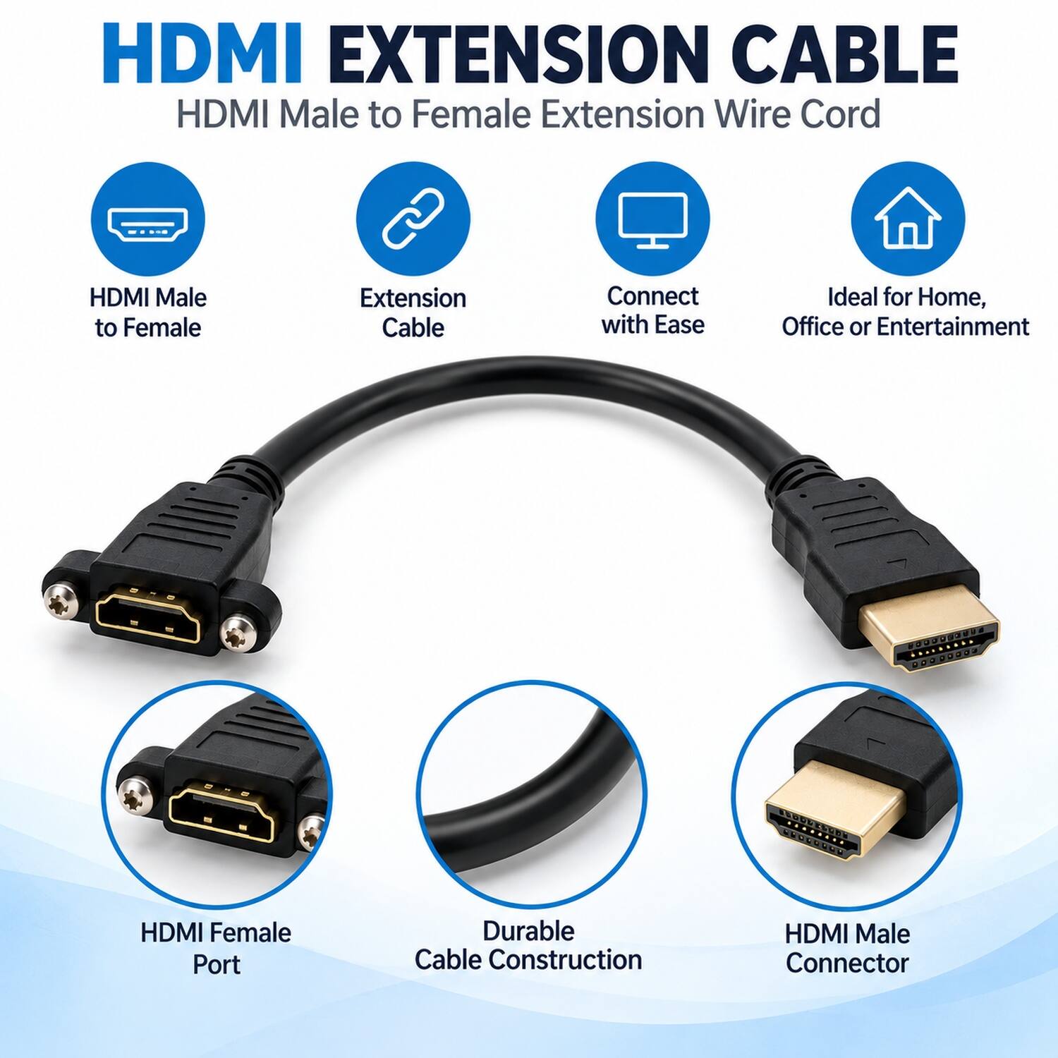 Sanoxy HDMI Extension Cable, Male to Female Extender Wire Cord 3 feet ...