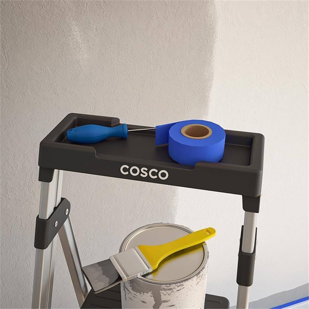 Alt View 9. Cosco - 3-Step 5' Lite Solutions Folding Step Stool - 225 lb Capacity - Aluminum - Black.