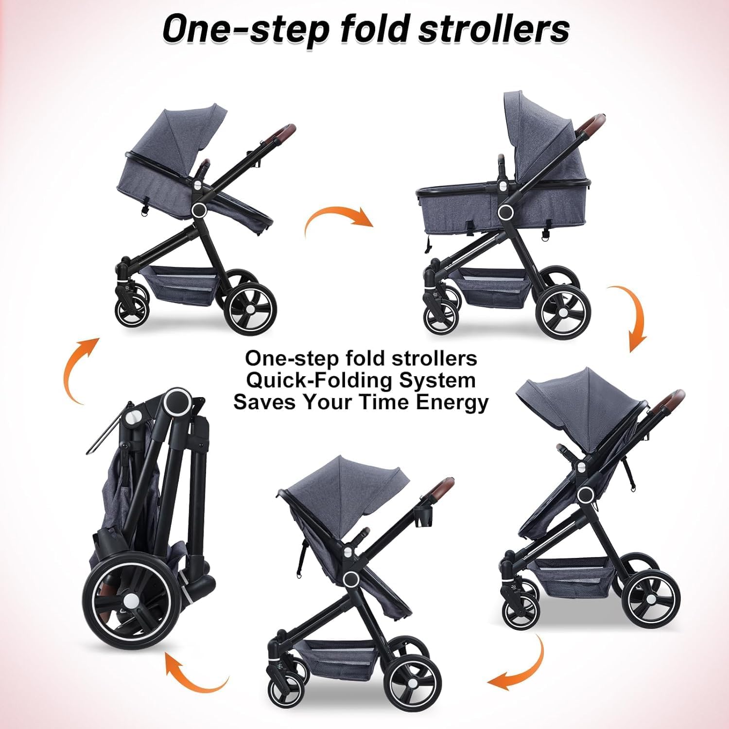 One-step fold strollers

One-step fold strollers
Quick-Folding System
Saves Your Time Energy