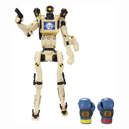 Front. Jakks Pacific - Apex Legends 6 Inch Action Figure | Crash Test Pathfinder - White.