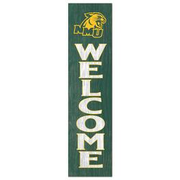Jardine - Northern Michigan Wildcats 12'' x 48'' Welcome Outdoor Leaner - Green