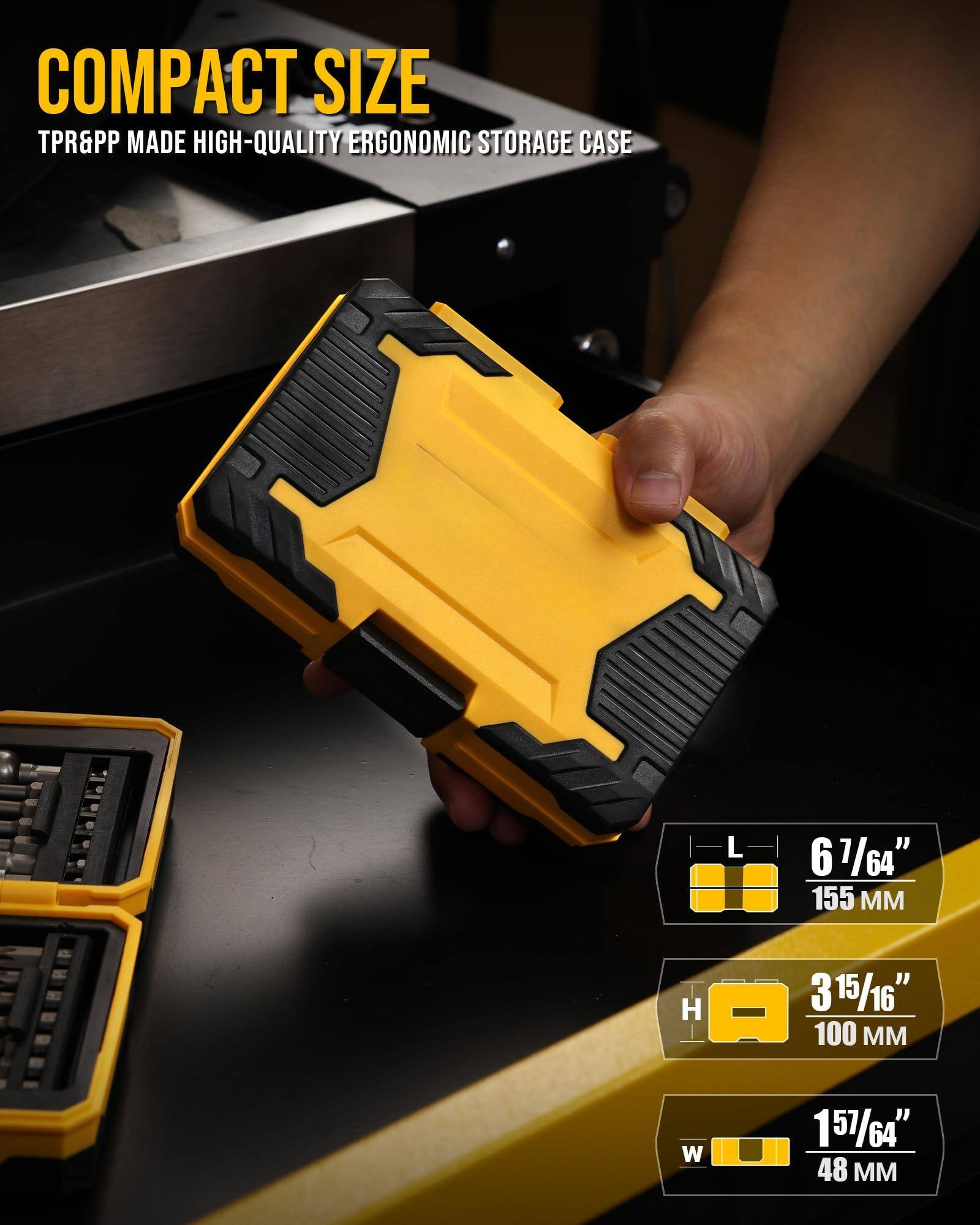 COMPACT SIZE  
TPR&PP MADE HIGH-QUALITY ERGONOMIC STORAGE CASE  

L 6 7/64" 155 MM  
H 3 15/16" 100 MM  
W 1 57/64" 48 MM