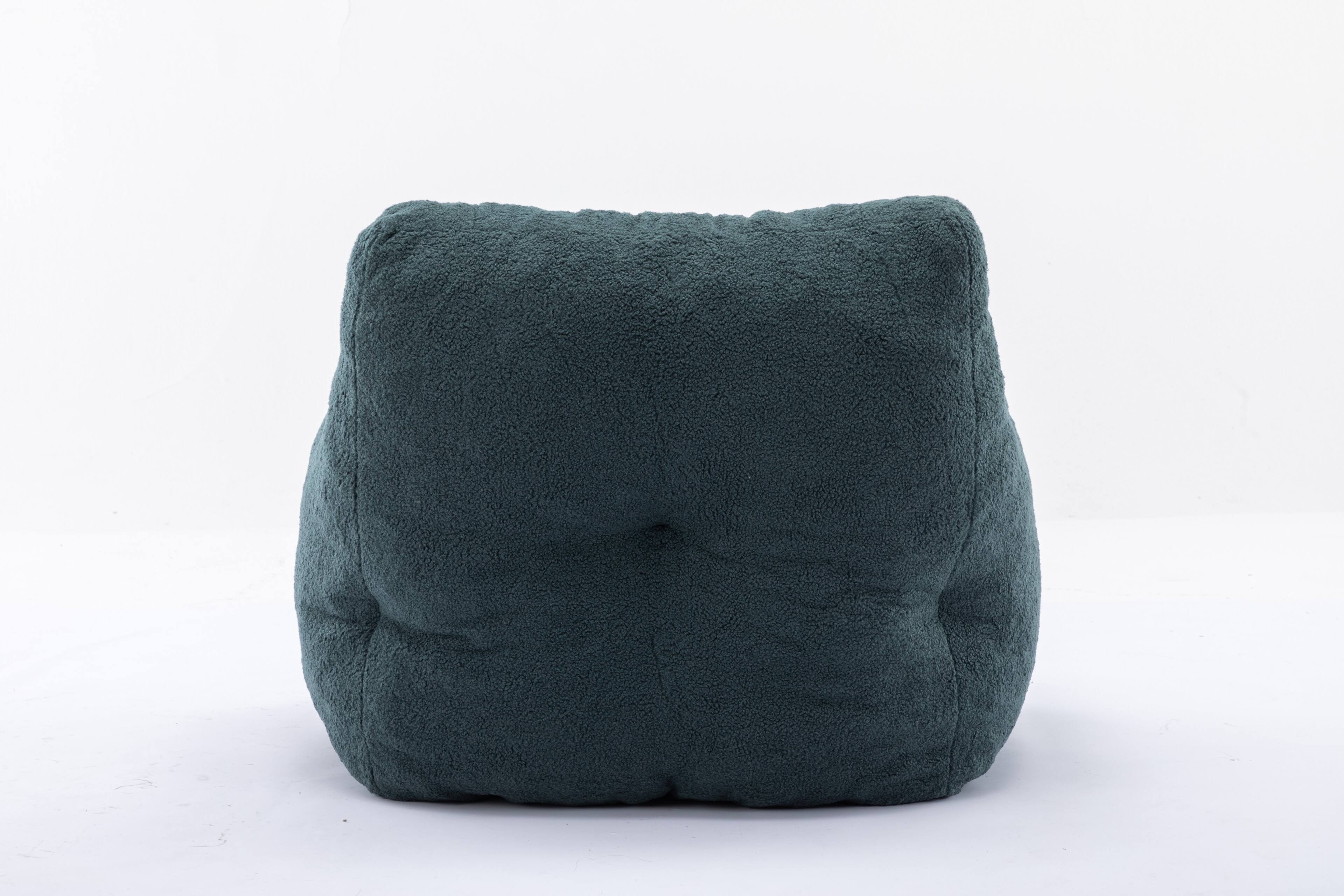 Alt View 5. GOODSILO - Luxury Plush Bean Bag Chair with Ergonomic Support - Soft Teddy Fabric and Memory Foam Filling for Ultimate Comfort - Green.