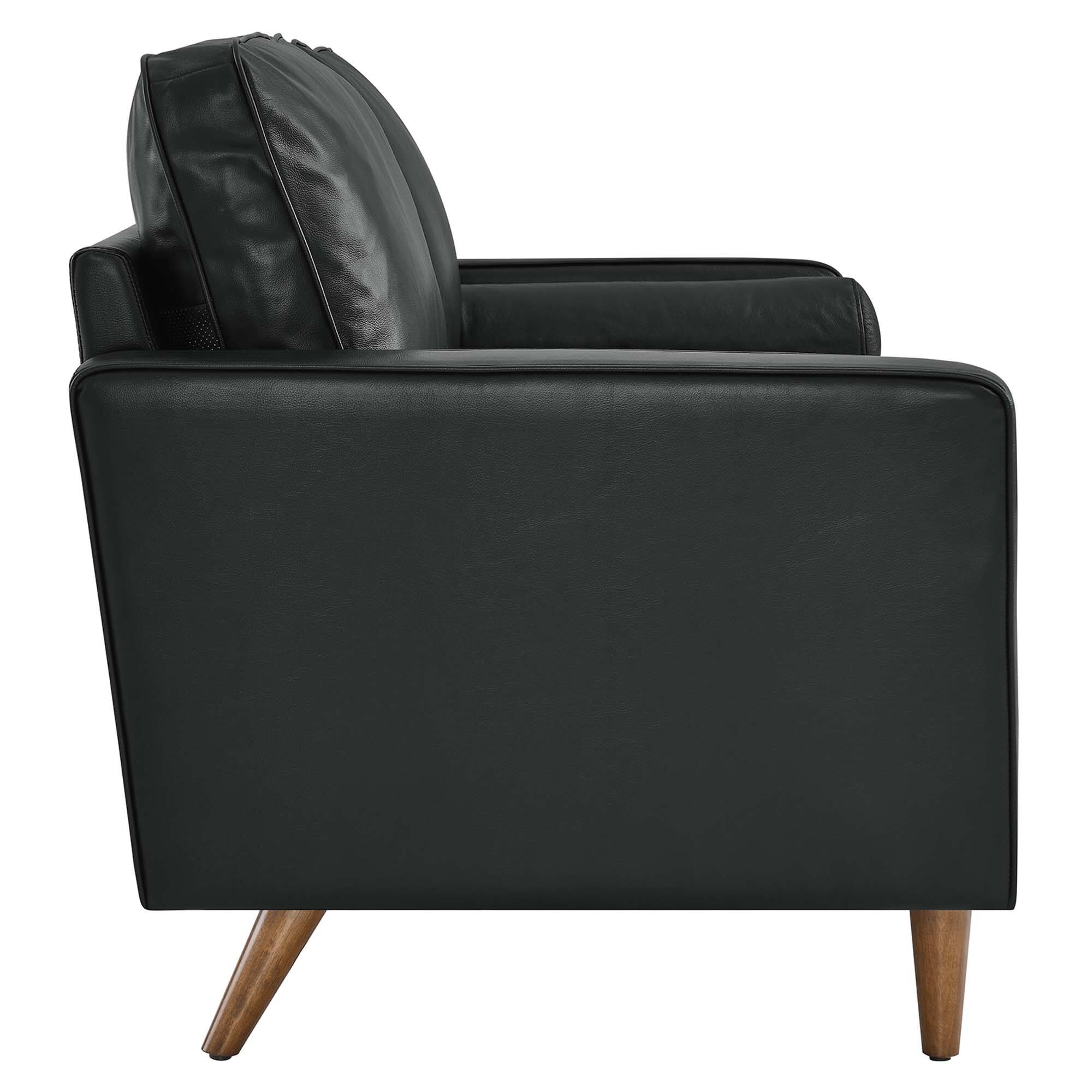 Alt View 1. Modway - Valour Leather Loveseat by Modway - Black.