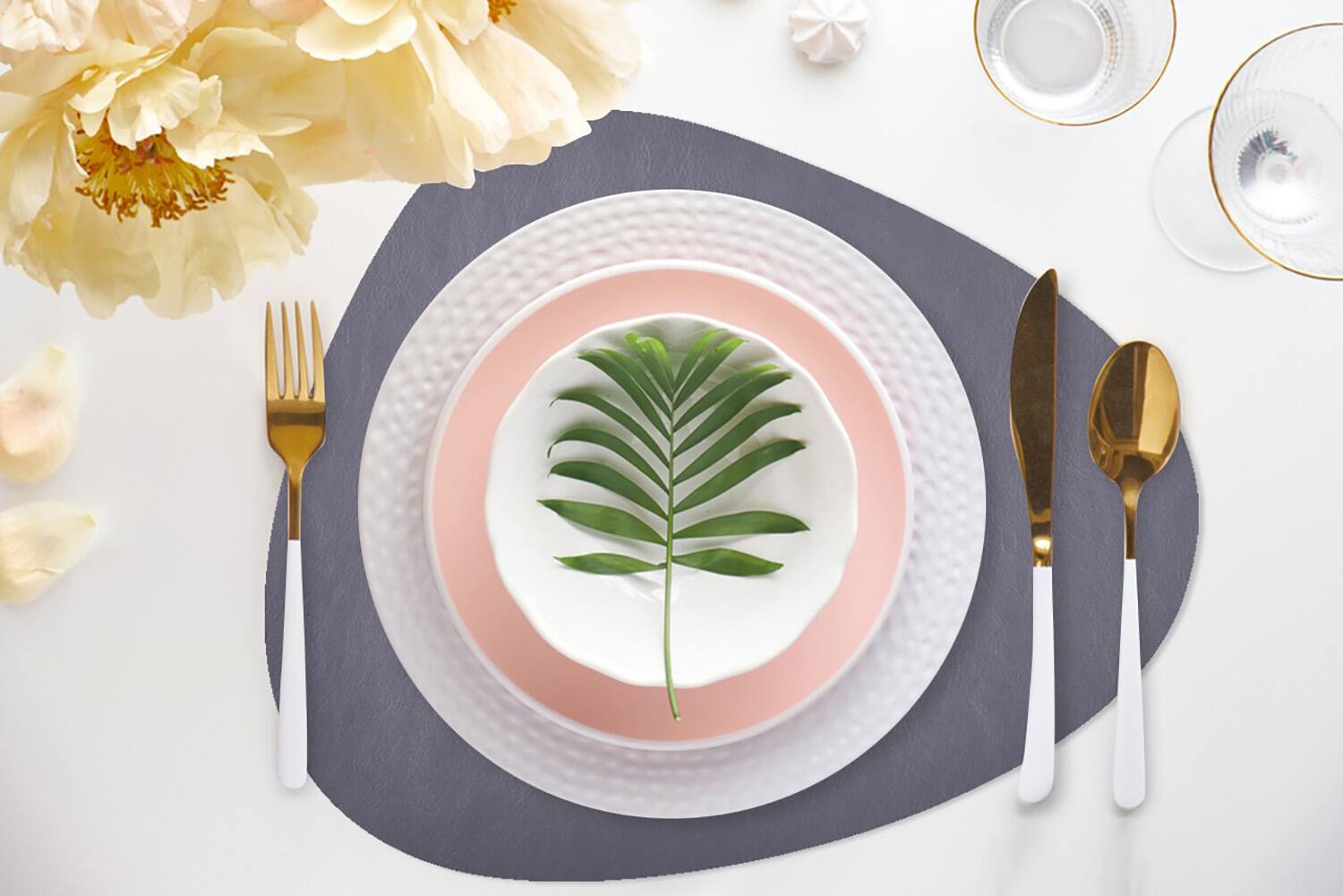 Alt View 1. Frieling - Davanti by  Mattola Placemats, Set of 6, Stone Marine - Stone Marine.