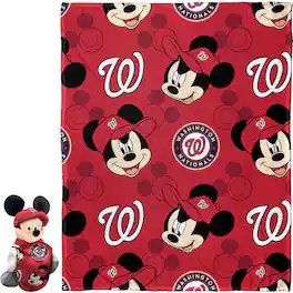 Northwest - Washington Nationals Mickey Hugger Pillow & Silk Touch Throw Set - Multicolor