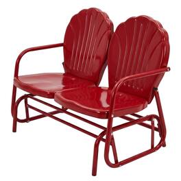 Crosley Furniture - Ridgeland Retro Outdoor Loveseat Glider - Bright Red Gloss