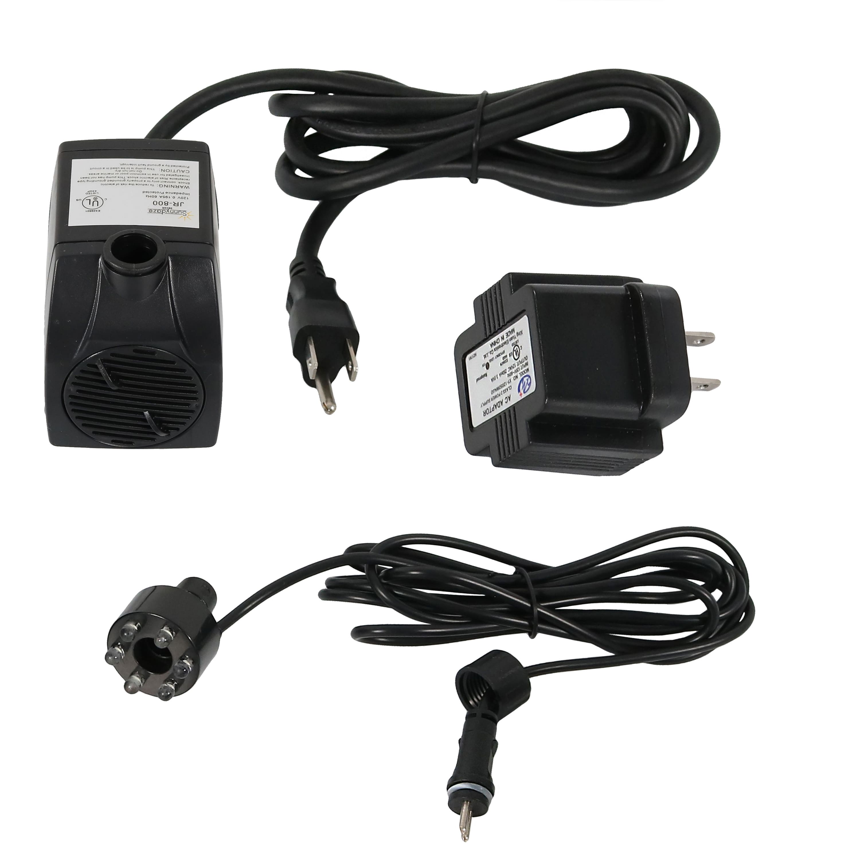 Sunnydaze - 200 GPH 12V Electric Fountain Pump with 6 White Lights - Black price history on PriceWatchPro