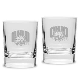 Jardine - Ohio Bobcats 2-Piece 11.75oz. Square Double Old Fashioned Glass Set - Multicolor