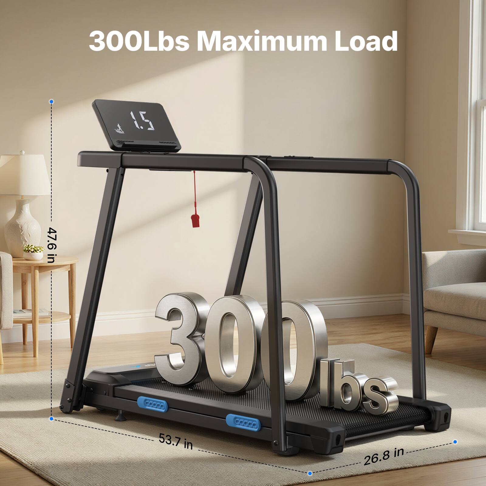 300Lbs Maximum Load

1.5

47.6 in

53.7 in

26.8 in