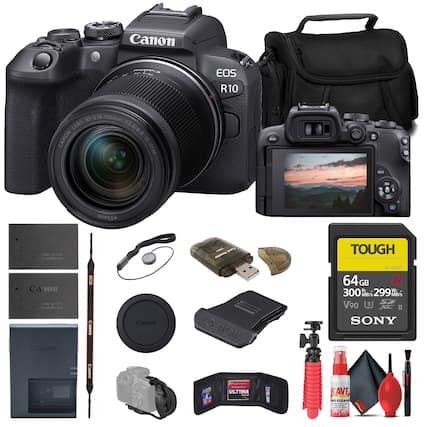 Canon EOS R10 RF-S 18-150mm Lens F3.5-6.3 IS STM
Canon SF-G64T 64GB V90 300 MB/s 299 MB/s
Canon Battery LP-E17
Canon Battery Charger CB-2LH
Canon Lens Hood
Canon Lens Cap
Canon Camera Bag
Canon USB Cable
Canon Cleaning Kit
Canon Remote Control
Canon Lens Cleaning Spray
Canon Lens Cleaning Cloth
Canon Lens Cleaning Brush
Canon Lens Cleaning Pen
