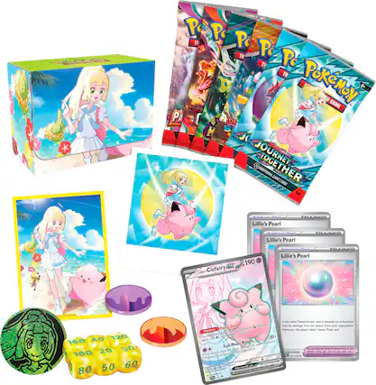 Pokemon TCG: Lillie's Pearl Trainer Deck and Additional Game Cards.