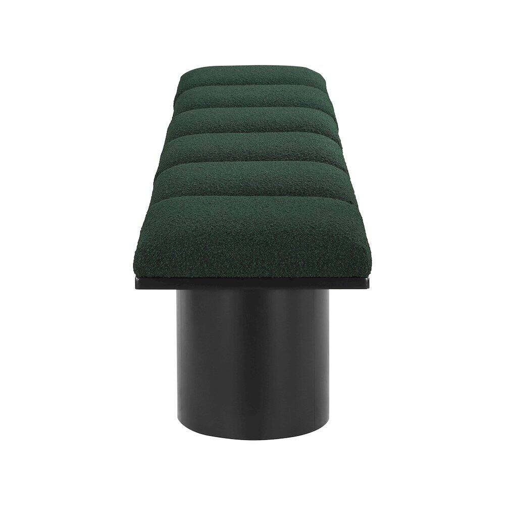 Left. Meridian Furniture - Pavilion Green Boucle Fabric Bench - Green Boucle Fabric.