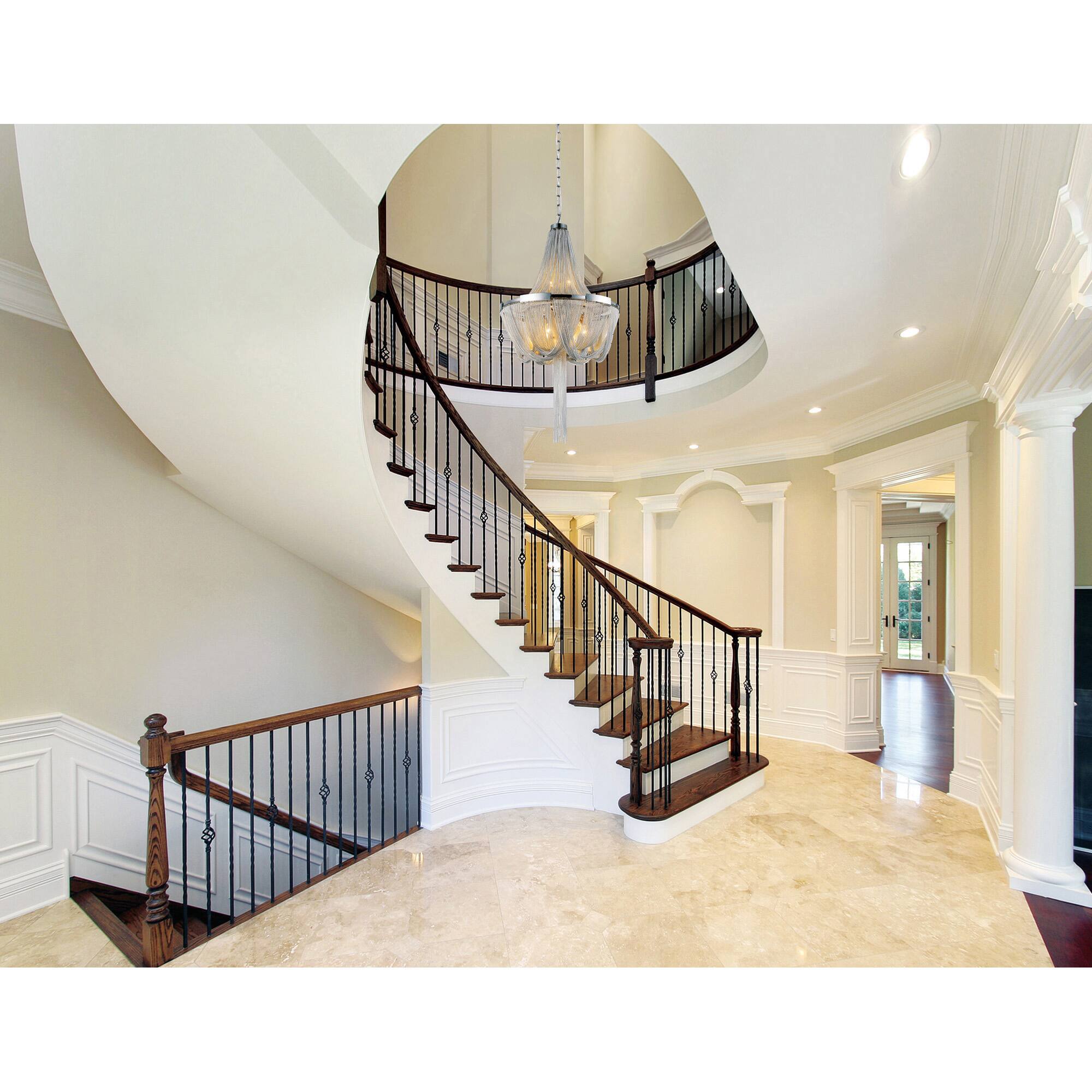 Alt View 2. CWI Lighting - Enchanted 6 Light Down Chandelier With Chrome Finish - Chrome.