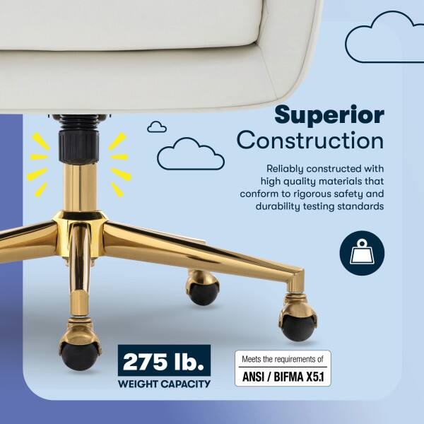 Superior Construction  
Reliably constructed with high quality materials that conform to rigorous safety and durability testing standards.  

275 lb.  
Weight Capacity  

Meets the requirements of ANSI / BIFMA X5.1