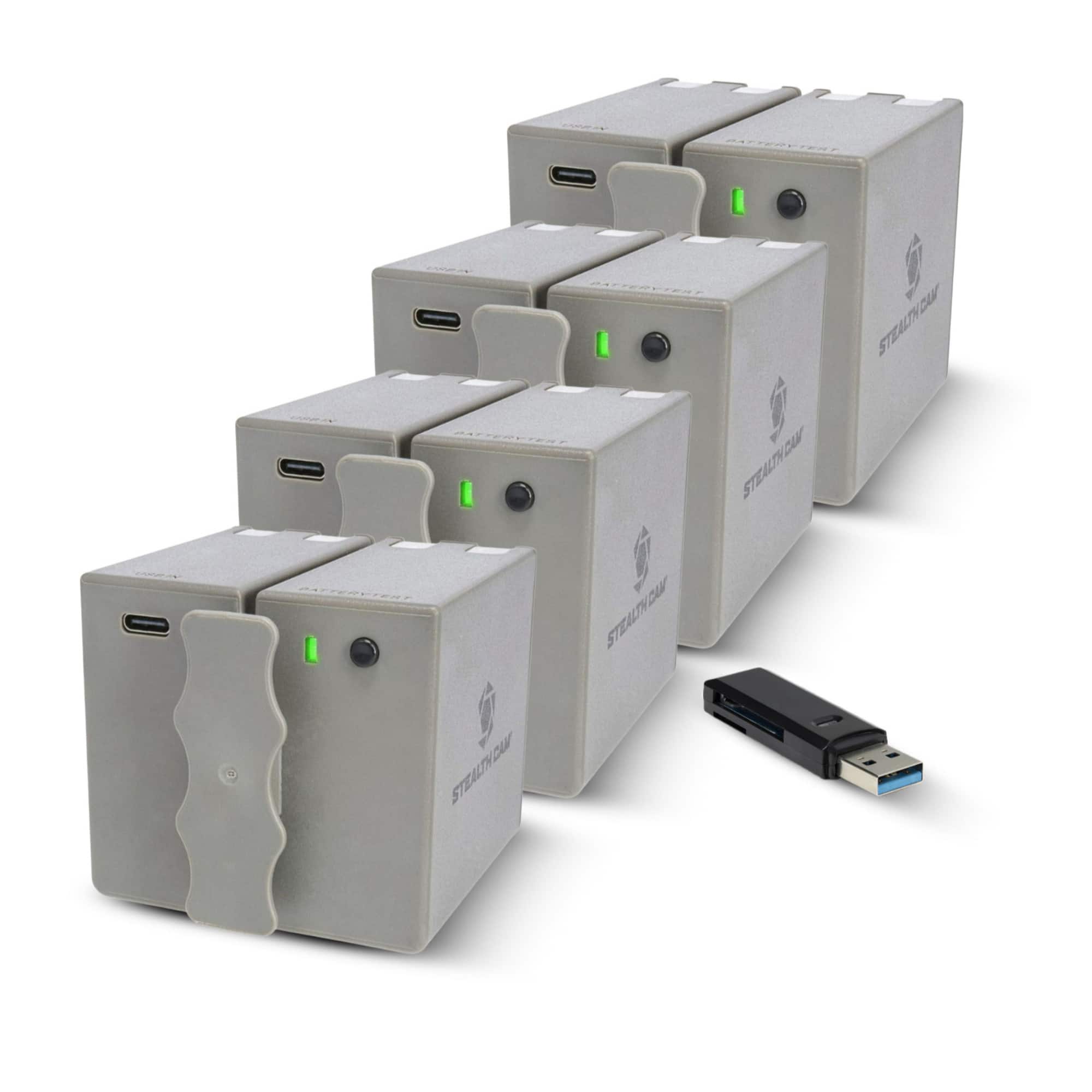 Stealth Cam - 360 Cam Max Cartridge Lithium Battery 4-Pack with Card Reader Bundle