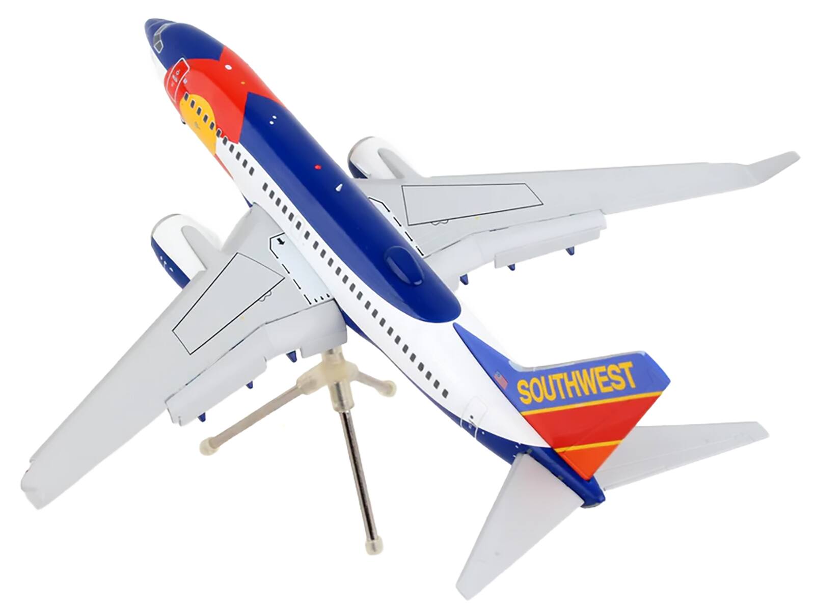 Alt View 3. GeminiJets - Boeing 737-700 Commercial Aircraft with Flaps Down Configuration White and Blue 1/200 Model Airplane by GeminiJets.