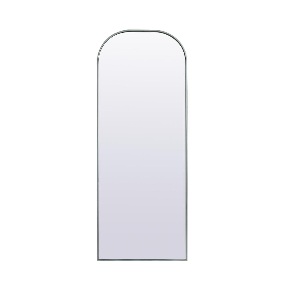 Alt View 4. Elegant Decor - Metal Frame Arch Full Length Mirror 28x74 Inch in Silver - Silver.